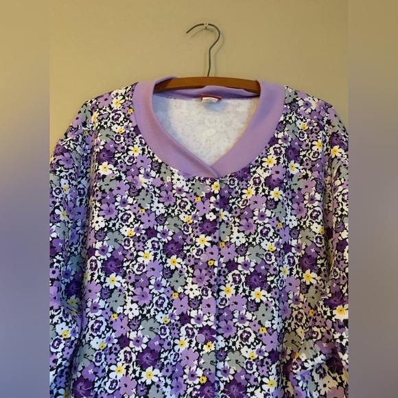Tudor Court Cardigan Sweatshirt floral button up size 4x spring coat oversized - Picture 5 of 8